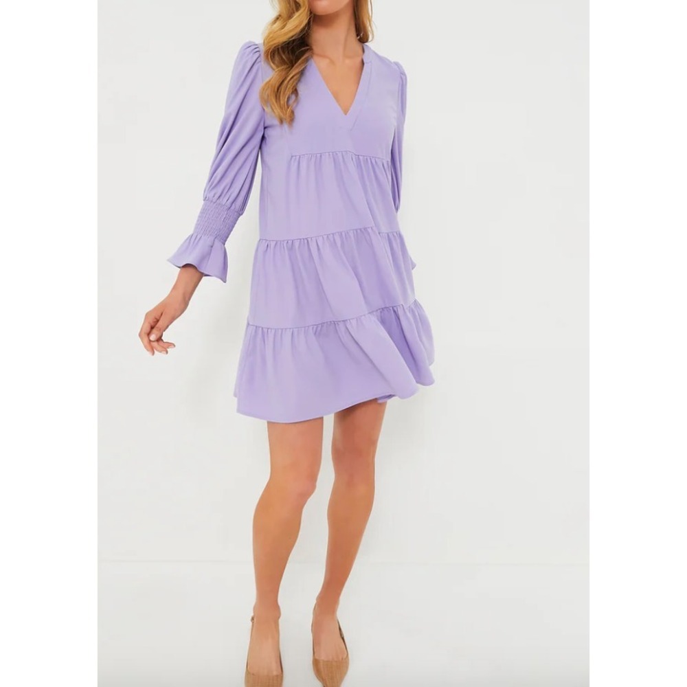 Pomander Place Dress Extra Large Pink Kenzo lilac Tiered Long Sleeve- small flaw